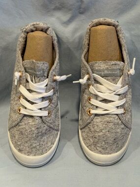 Tommy Bahama Heather Gray Felt Sneakers with White Laces